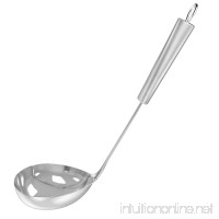 Nuovoware Soup Ladle  11.7 Inch Premium Brushed Stainless Steel Soup Ladle Kitchen Tool with Good Grip Handle  Silver - B01N51O58C